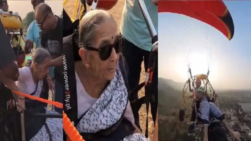Viral Old Lady Paragliding Video By Anand Mahindra